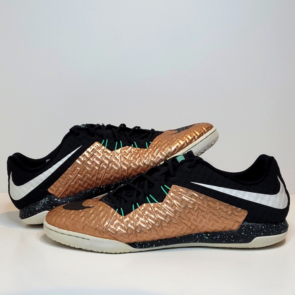 Nike Hypervenom X size 12.5 Copper Black green white 749887-903 indoor soccer